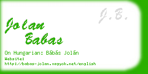 jolan babas business card
