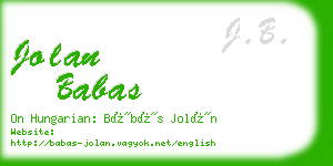 jolan babas business card